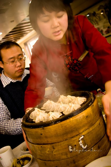 Dumplings hot off the stove